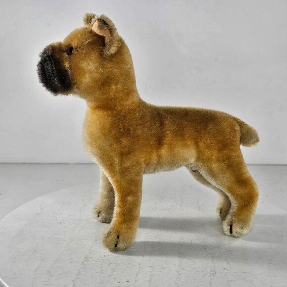 Vintage Steiff Sarras Boxer Dog Standing Mohair Plush Toy Collectible - Picture 3 of 11